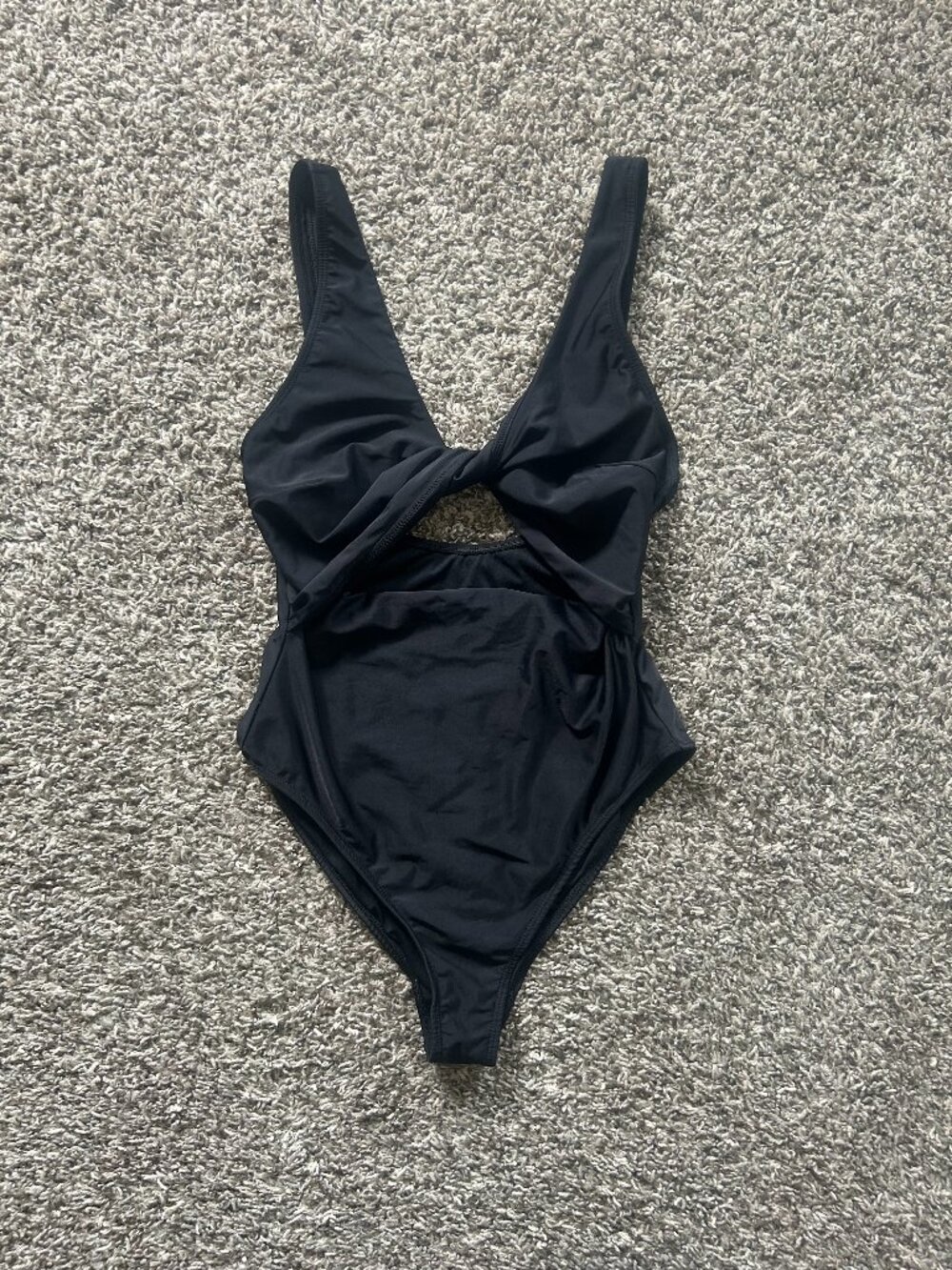 ASOS Black Twist Front Cut Out Swimsuit